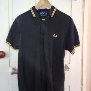 Fred Perry twin tipped polo 38" (M) black, white, yellow
